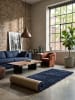 KADIMA DESIGN Teppich Hochflor Shaggy Waschbar Einfarbig RHEIN Strapazierfähig in Marineblau