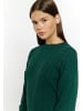 myMo Damen Strickpullover in Dunkelgrün