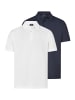 Ragman Poloshirt Basic in Weiß / dunkelblau
