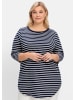 sheego Longshirt in marine-weiß