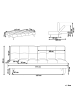 Beliani 3-Sitzer Sofa SILJAN in Weiß/Heller Holzfarbton - (W) 177 x (H) 80 x (L) 80 cm