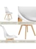 tectake Küchenstuhl Scandi-Design, gepolsterte Sitzfläche, 49 x 53 x 82 cm