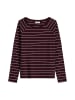 Gestreiftes Longsleeve relaxed in Dark Red