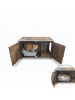 relaxdays Katzenschrank in Dunkelbraun - (B)78,5 x (H)46 x (T)44,5 cm