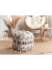 Beliani Pouf THONDI in Beige/Schwarz - (W) 45 x (H) 45 x (L) 45 cm