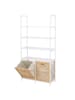 MCW Bambus Badezimmerschrank N83, Natur-weiß, Korb natur