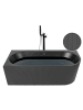 Beliani Eckbadewannen GOCTA in Schwarz - (W) 80 x (H) 60 x (L) 170 cm