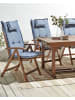 Beliani 6er-Set Gartenstuhl AMANTEA in Braun/Blau