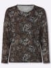 Sieh an! Langarm-Shirt in schwarz-beige-bedruckt