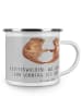 Mr. & Mrs. Panda Emaille Tasse Flitterwochen-Magie mit Spruch in Heather Grey