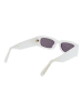 GCDS Unisex Sonnenbrille Rechtwinklig Weiß