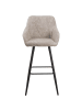 Beliani 2-tlg Barhocker DARIEN in Beige/Schwarz
