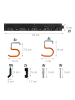 relaxdays Gartengerätehalter "10 Haken" in Schwarz/ Orange - (B)43 x (H)5 x (T)2 cm