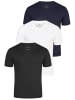 DAILY COTTON T-Shirt - BASETEEV 3er Pack V-Neck in Schwarz_Navy_Weiß