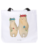 Mr. & Mrs. Panda Shopper Tasche Bären mit Blumenkranz ohne Spruch in Weiß