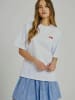 Norr T-shirt Sanda in White w. red print