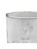 Mr. & Mrs. Panda Whiskey Glas Pinguin Pommes mit Spruch in Transparent