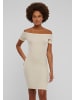 Urban Classics Urban Classics Damen Ladies Off Shoulder Rib Dress in whitesand