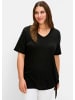 sheego Kurzarmshirt in schwarz
