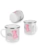 Mr. & Mrs. Panda Emailletasse Axolotl Niedlich mit Spruch in Grau Pastell