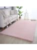 KADIMA DESIGN Teppich Kurzflor Uni-Look Polyester Wohnzimmer waschbar in Rosa