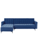 Beliani 2-tlg Ecksofa ABERDEEN in Blau/Schwarz