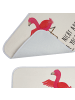 Mr. & Mrs. Panda Duschmatte Flamingo Yoga mit Spruch in Weiß