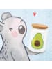 Mr. & Mrs. Panda Frischhaltedose Avocado Glücklich ohne Spruch in Weiß