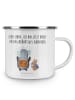 Mr. & Mrs. Panda Kaffeebecher Pinguin & Maus Wanderer mit Spruch in Weiß