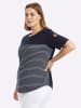 sheego T-Shirt in tiefblau-weiß-geringelt