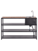 Beliani Gartenküche AVETRANA in Schwarz/Braun - (W) 159 x (H) 116 x (L) 50 cm