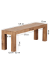 FineBuy Sitzbänk in Braun / Akazie / 140x35x45