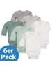 LaLoona Wickelbody Langarm 6er Pack - Salbei Gra in gruen,grau