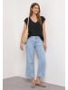 Street One Dropped Shoulder Shirt mit V-Neck in Black