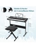 COSTWAY Keyboard Piano Set mit 61 Tasten in Schwarz