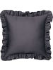 Erwin Müller Mako-Satin Kuschelkissenbezug mit Volant Landshut in anthrazit