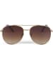styleBREAKER Piloten Sonnenbrille in Gold / Braun Verlauf
