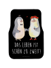 Mr. & Mrs. Panda Auto-Fußmatte Pinguin Heirat mit Spruch in Schwarz