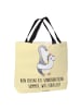 Mr. & Mrs. Panda Strandtasche Sommer Meer Strand mit Spruch in Gelb Pastell