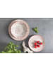 Mäser Teller Set, Porzellan Granada in Grau / Rot