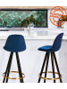 KADIMA DESIGN Snackhocker aus Samt und Holz | Eleganter Stil in Grau