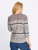 Sieh an! 3/4-Arm-Shirt in grau-ecru-geringelt