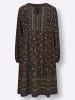 Sieh an! Druck-Kleid in schwarz-rotbraun-bedruckt
