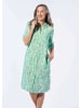 GOLDNER Leinenkleid mit Print und 3/4-Arm in salbei / weiß / gemustert