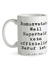Mr. & Mrs. Panda Kaffeetasse Spruch Bonusvater Superheld mit Spruch in Weiß