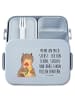 Mr. & Mrs. Panda Brotdose Otter Blumenstrauß Motiv mit Spruch in Blau Pastell