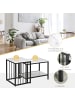 HOMCOM Couchtisch Set-45L x 40B x 52H cm-Weiß+Schwarz