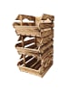 relaxdays 3 x Stapelkiste "geflammt" in Natur - (B)27,5 x (H)20 x (T)38 cm