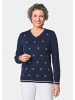 GOLDNER Zeitloser Pullover mit Anker-Stickereien in marine / weiß