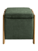 Beliani Pouf EDLAND in Grün/Braun - (W) 45 x (H) 44 x (L) 43 cm
